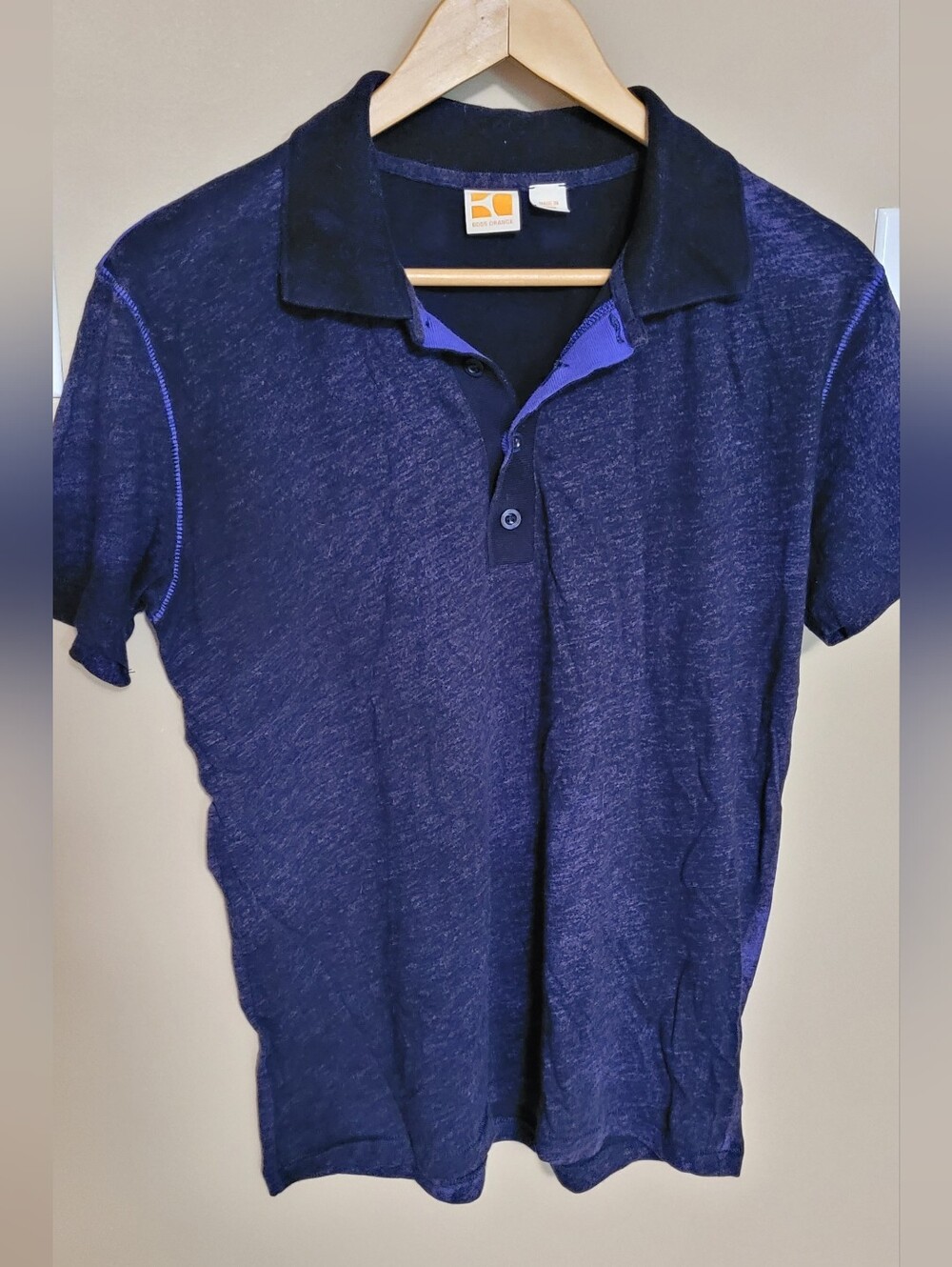 Purple And Black  Polo with Contrast Trim